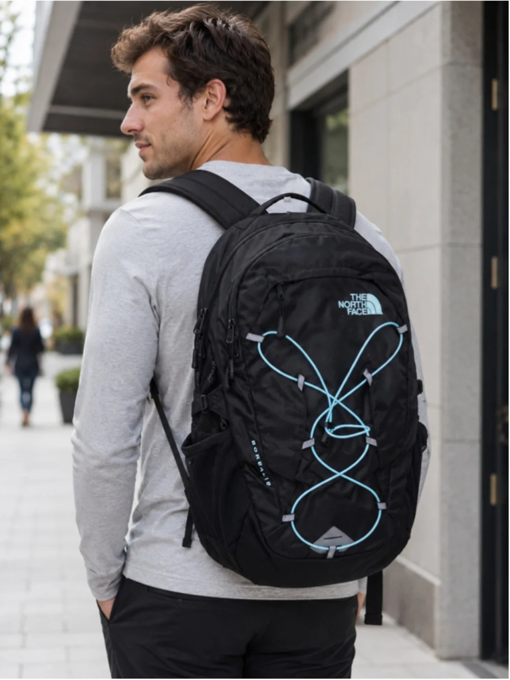 The North Face Borealis Backpack Black and Light Blue Backpack